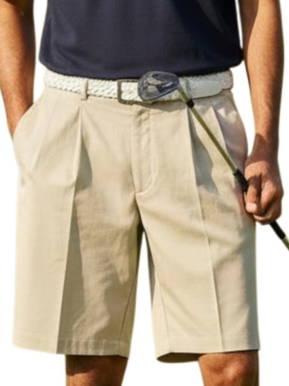 ROUNDTREE & YORKE Mens Khaki Shorts Golf Travel Casual Summer Classic Tan 46